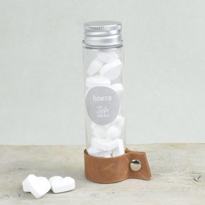 Snoep cadeau 'Hoera' zilver/grijs