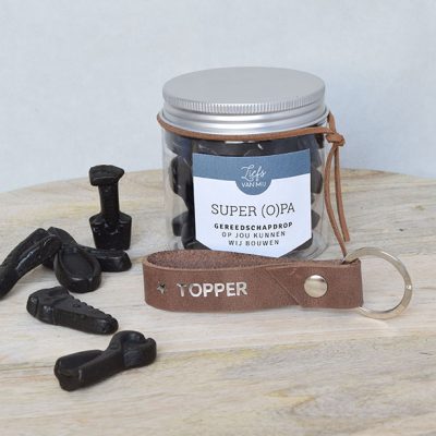 Cadeaupakket 'SUPER (O)PA op jou kunnen wij bouwen' (E)