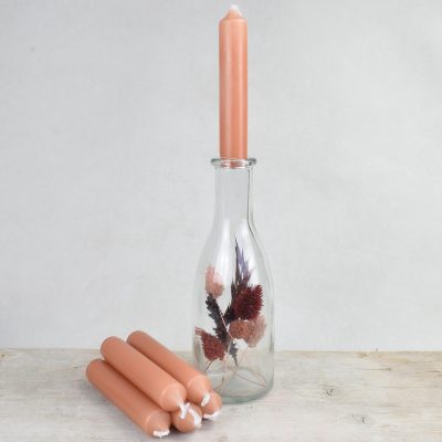 Droogbloemen vaasje en 6 kaarsen - Siena