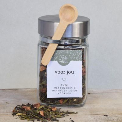 Thee cadeau 'Voor jou' - groen - potje