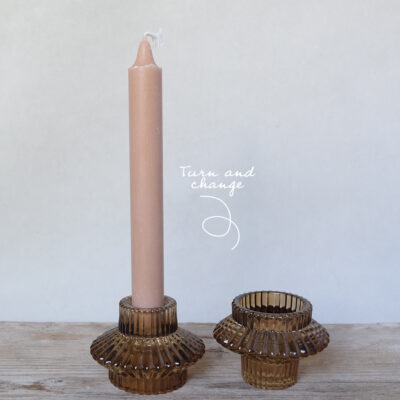 Turn & change kaarsenhouder warm bruin - M