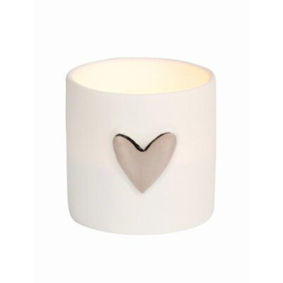 Räder waxinelichthouder - heart - silver
