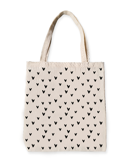 Witte katoenen shopper hartjes