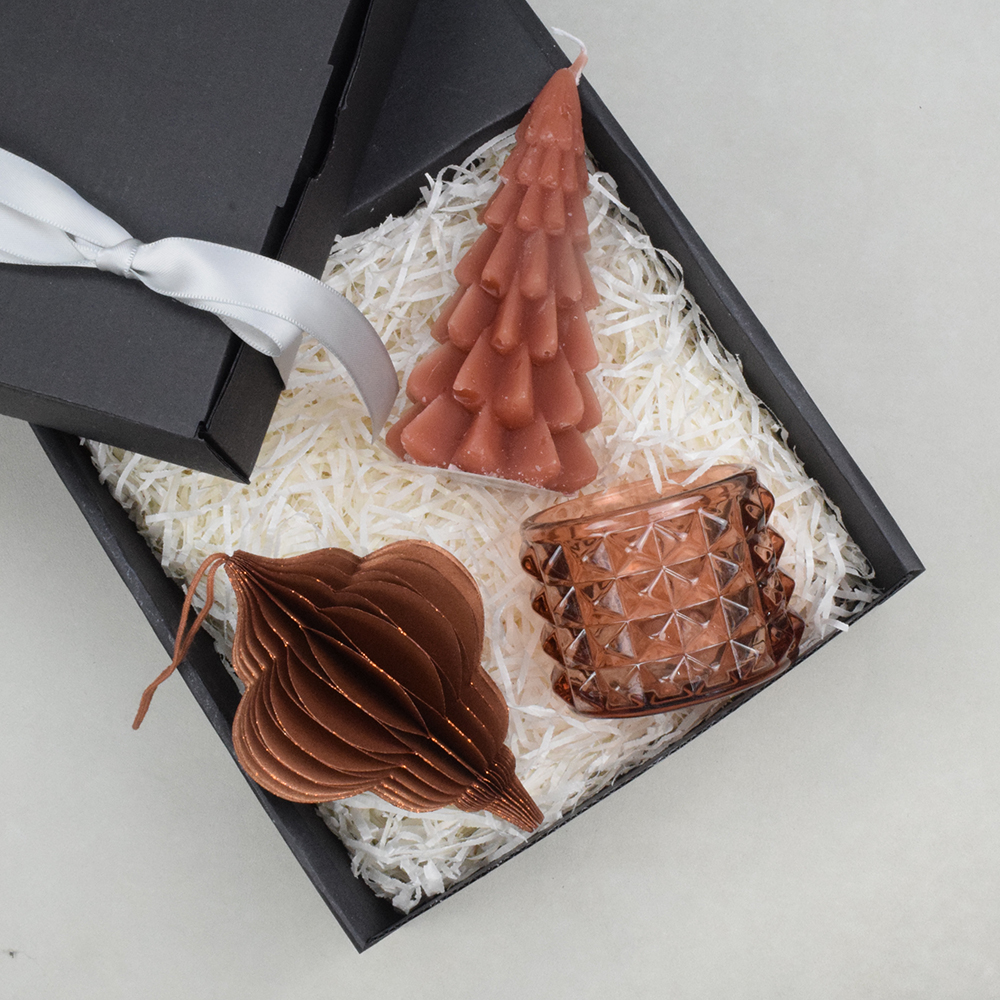 Cadeaubox - Fijne feestdagen - roest bruin