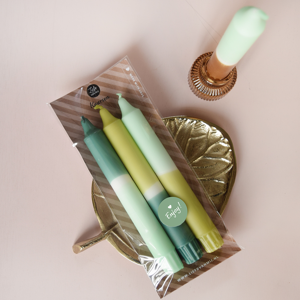 Dip dye kaarsen 3 stuks cadeau - Joy