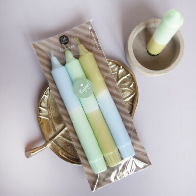 Dip dye kaarsen 3 stuks cadeau - Spring