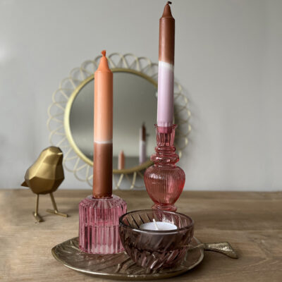 Voordeel kaarsenhouderset dipdye inclusief 2 kaars - blossom