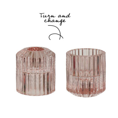 Turn & change kaarsenhouder roze - Elise