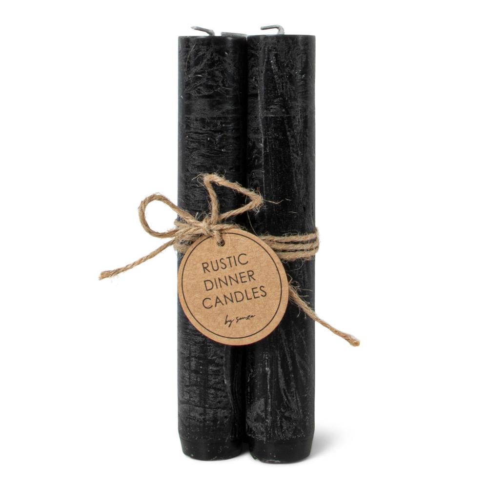 Kaarsen set 3 stuks zwart rustiek
